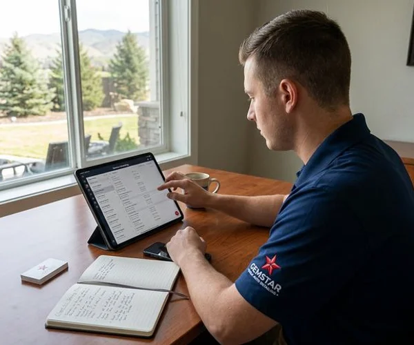 Kayden, Co-Founder and Operations Manager, managing the mobile detailing booking system and logistics