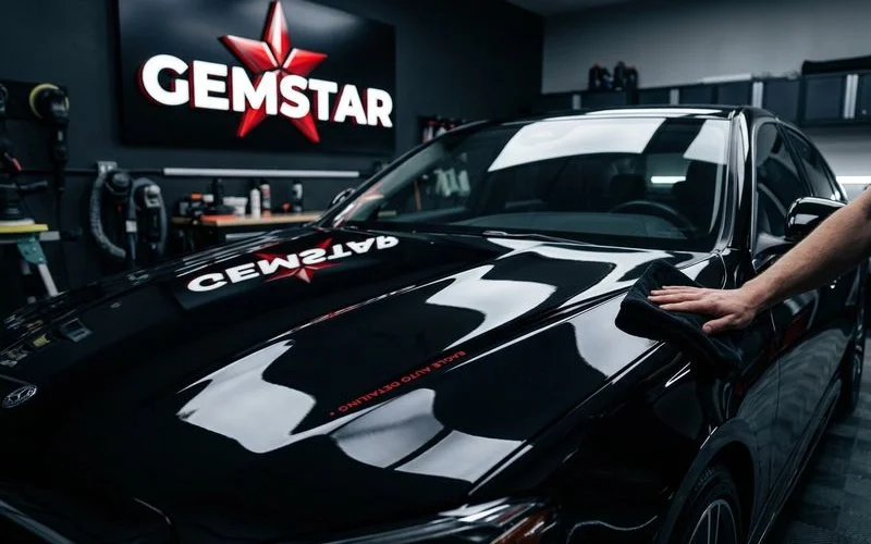 Finished mobile detail result with glossy paint