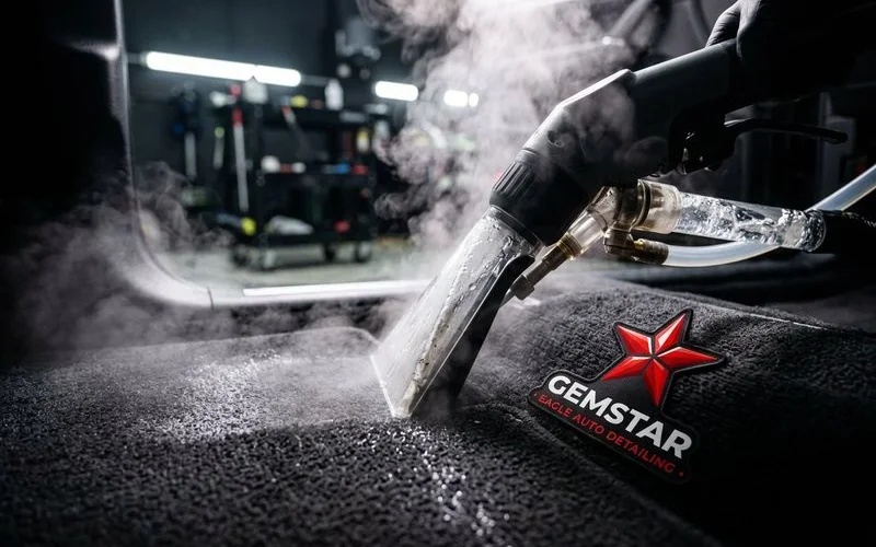 Interior Stain Removal example work by Gemstar Eagle Auto Detailing