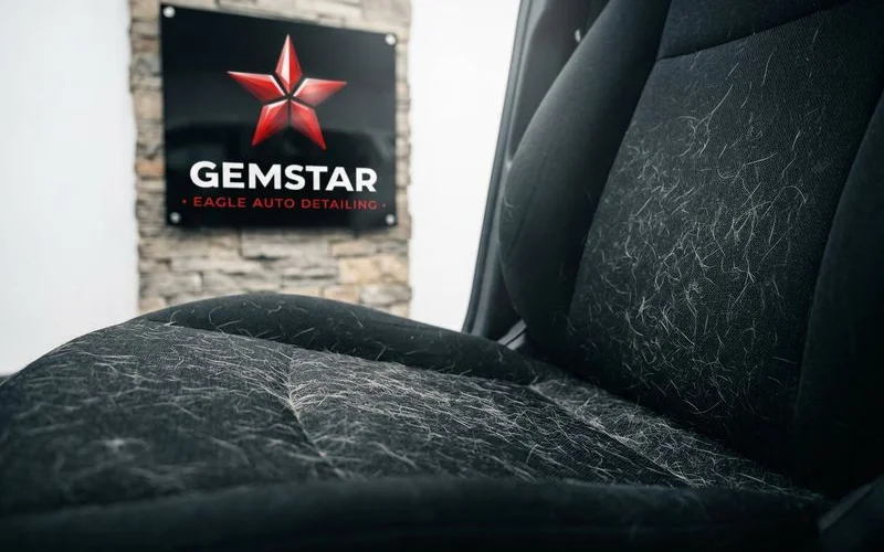 Pet Hair Removal example work by Gemstar Eagle Auto Detailing