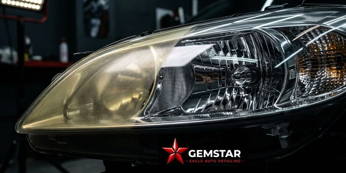 Professional Headlight Restoration service by Gemstar Eagle Auto Detailing